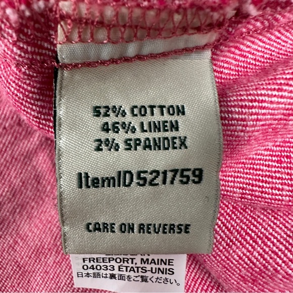 L.L.Bean pink cotton linen shorts Size 8 coastal summer beach vacation casual - Picture 9 of 10